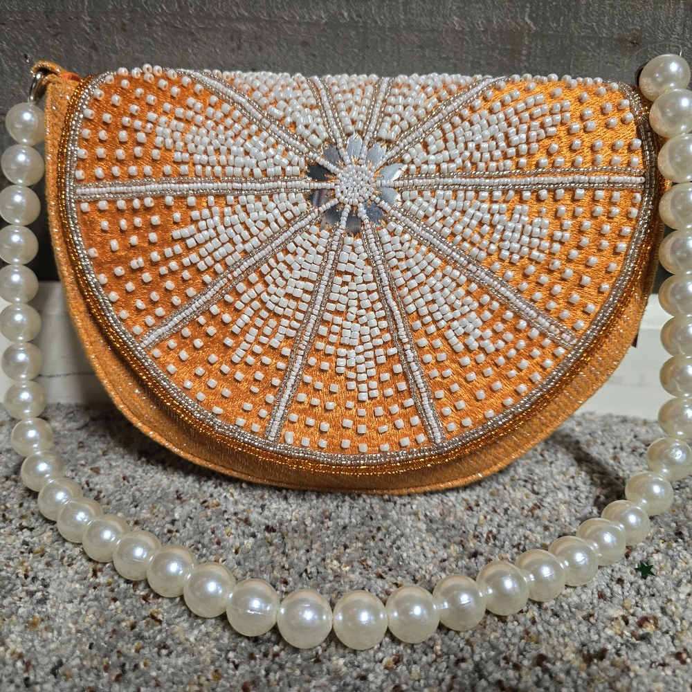 NWT Viral Beaded Orange Slice Handbag